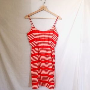 j. crew // red and cream striped dress